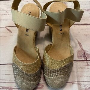 Anne Klein Women's Gold and Silver Wedges